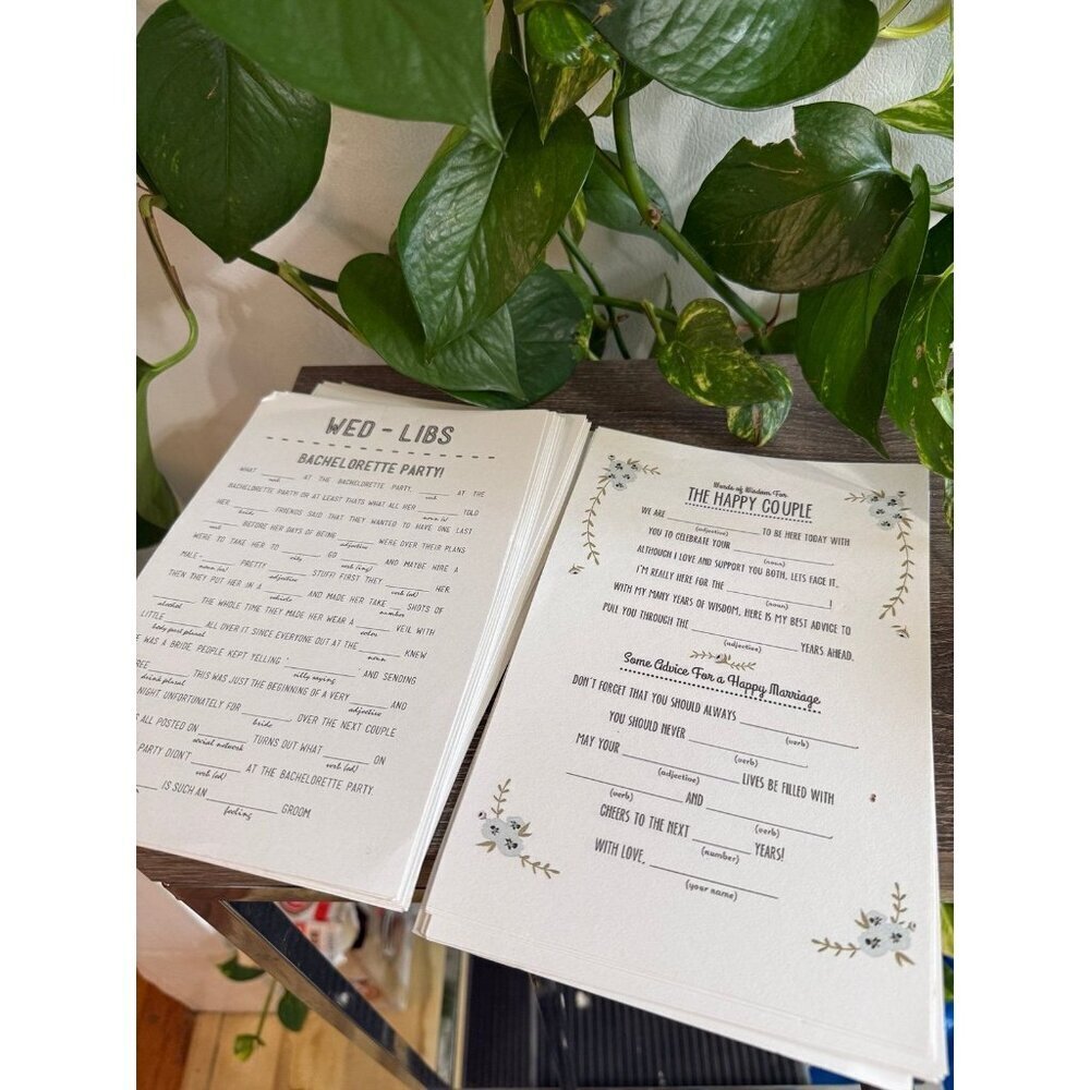 WED-LIBS & words of wisdom’s Wedding papers